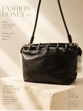 J. CREW Black Leather Clutch Convertible Cocktail Party Evening Bag NWT